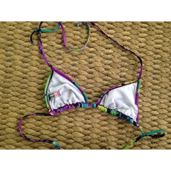 ROXY MULTI-COLOR SPLASH TIKI TRIANGLE BIKINI TOP - Picture 2 of 5